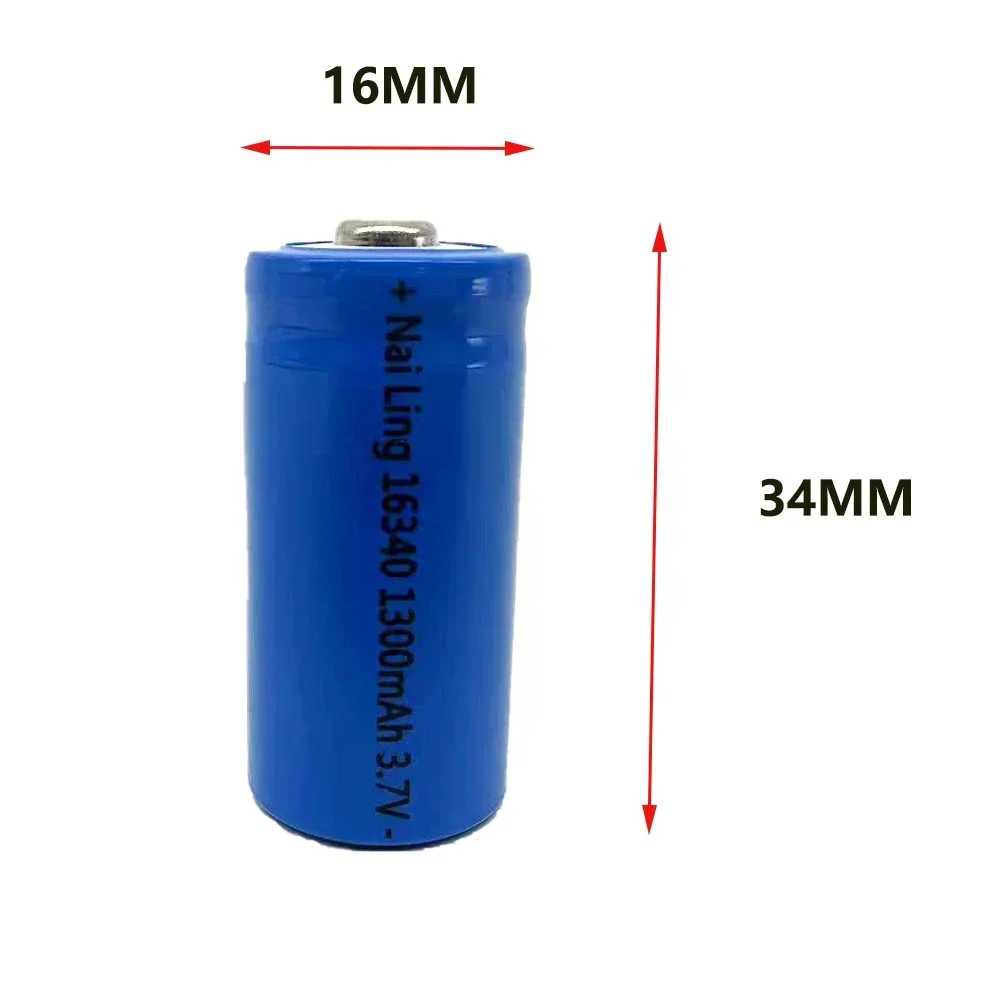 1300 mAh wiederaufladbare 3,7 V Li-Ion 16340 Batterien CR123A Batterie für LED-Taschenlampe Reise-Ladegerät 16340 CR123A Batterie