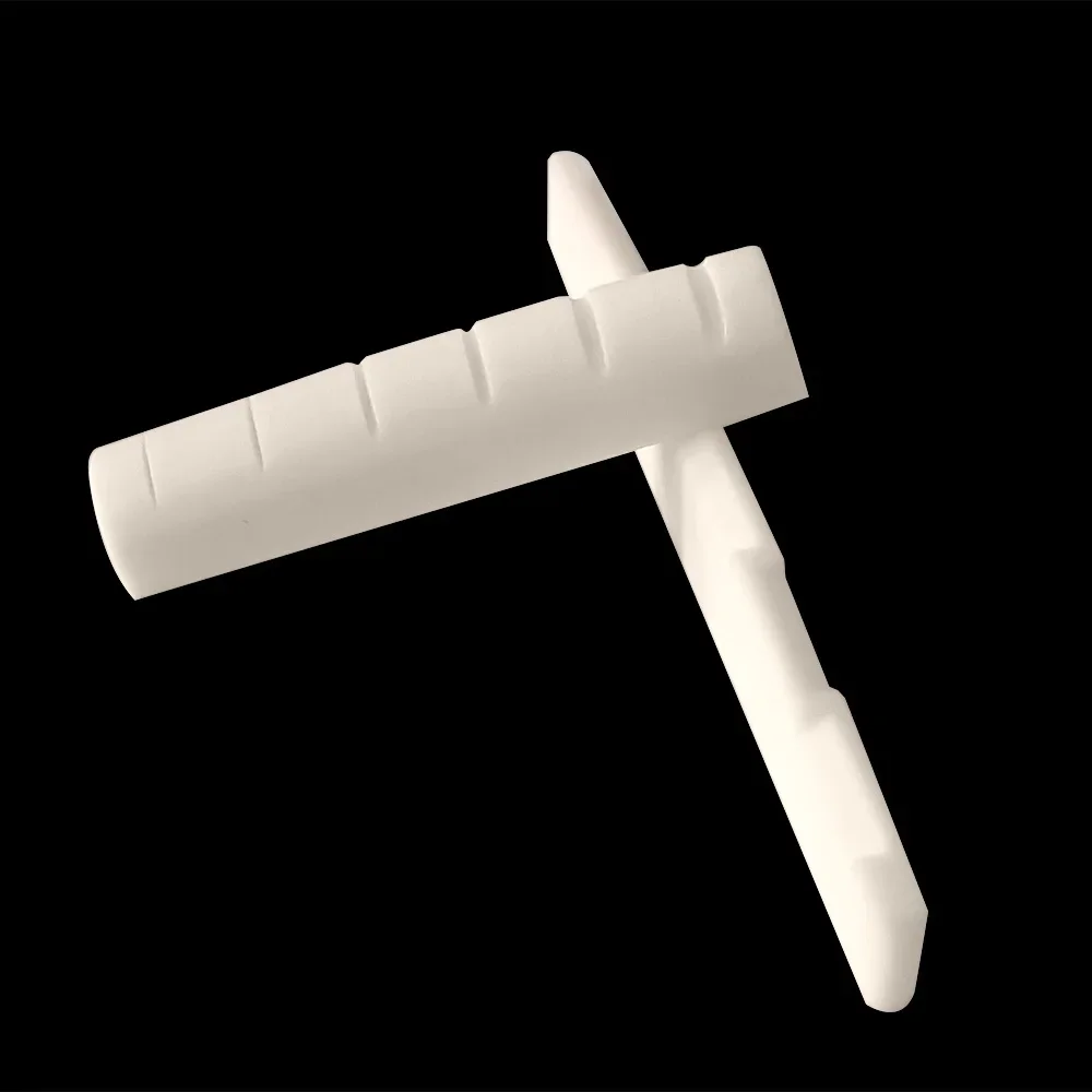 1 kitaran osasarja, 6- kielinen klassinen kitara, luusta tehty talla, satula ja satula, norsunluunvärinen sarja, aitoa luuta