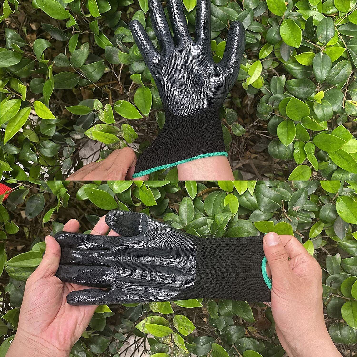 Safety Working Gloves Premium Nitrile Coated Builders Excellent Grip Gardening Grip Industrial Protective Work Flexible Gloves