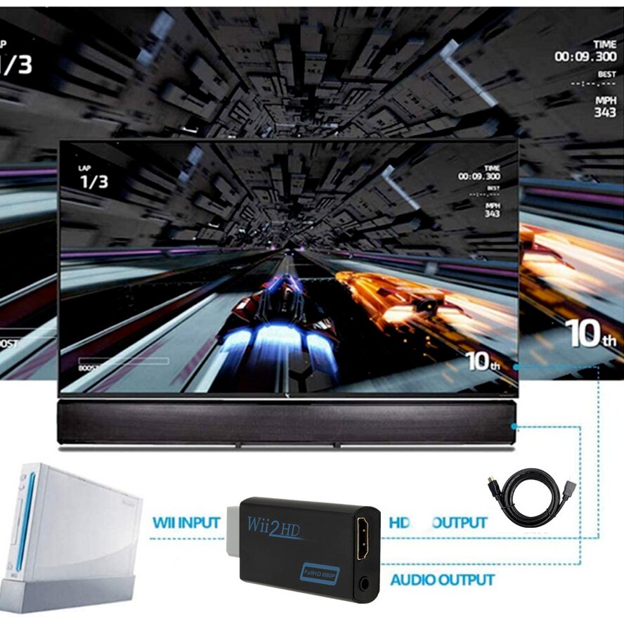 Hdmi-Compatibel Adapter Voor PS2/Wii Naar Computer Laptop/Desktop, Hdtv, Monitor, display Converter, Met 3.5Mm Jack, Ondersteuning 1080P