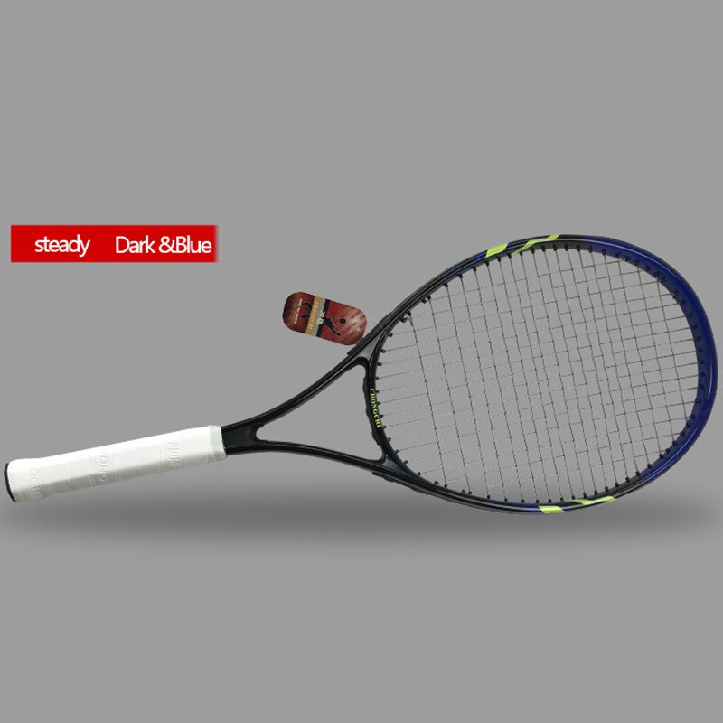 Raquete de tênis profissional de fibra carbono com saco de corda raquete treinamento pickleball padel raquetes esportes para homens: steady dark N blue