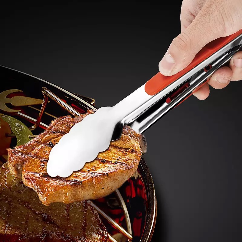 3 estilos de accesorios de cocina Gadgets de acero inoxidable barbacoa pan Clip de comida Anti-escaldado mango utensilios de cocina herramientas de cocina