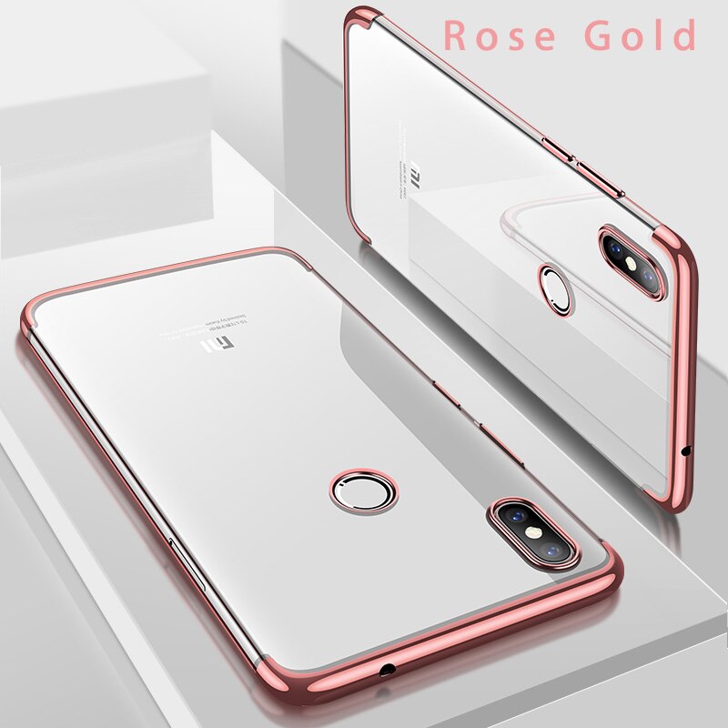Luxury Original Phone Cases for Xiaomi Mi 8 Mi8 SE Soft TPU Ultra Thin Transparent Plating Back Cover for Xiaomi 8 Lite Explorer: Xiaomi Mi 8 / Rose Gold