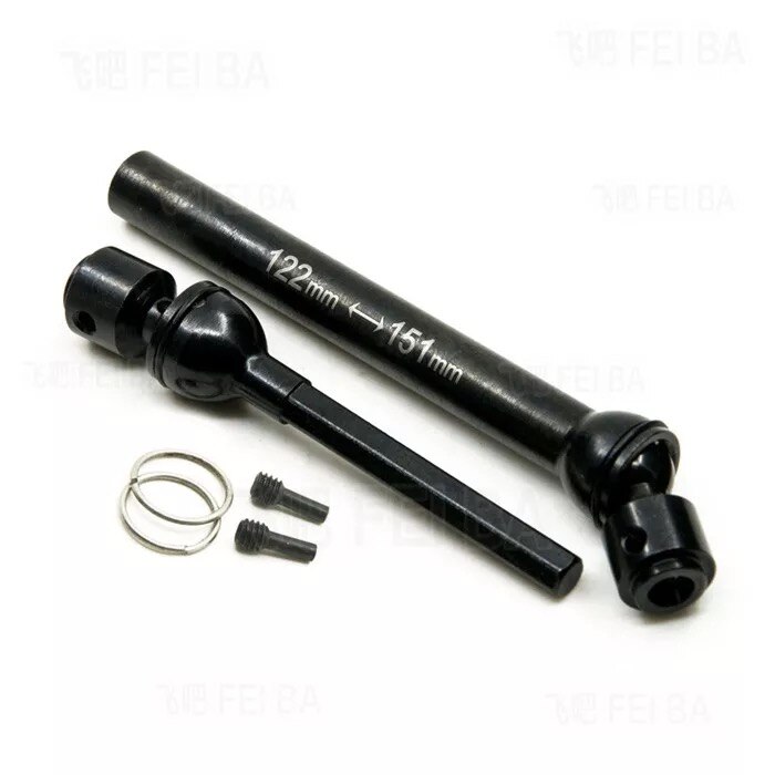 Holdbart stål kardanaksel universal metal transmissionsaksel til  rc 1/10 aksiale scx 10 wraith  d90 trx -4 larvebåndreparationsværktøjsdele: 122-151mm