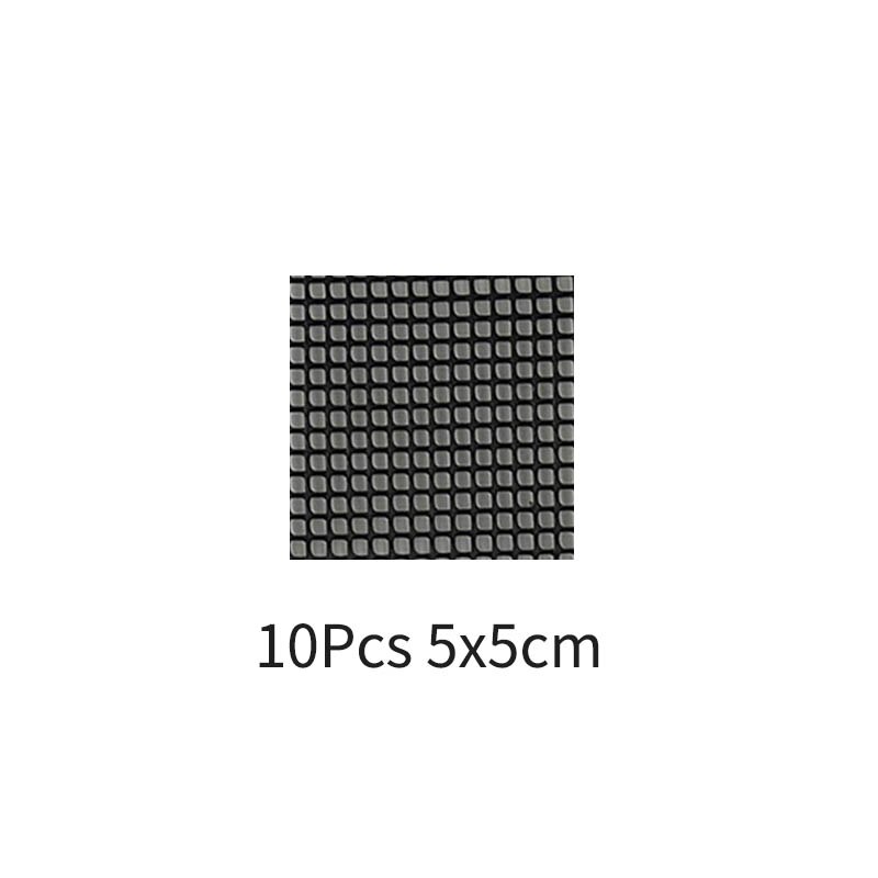 Plastic Bloempot Gat Mesh Pad Ademende Pakking Multifunctionele Voorkomen Bodem Verlies Bonsai Pot Bodem Rooster Mat Lekvrije zwart: 10Pcs 5x5cm