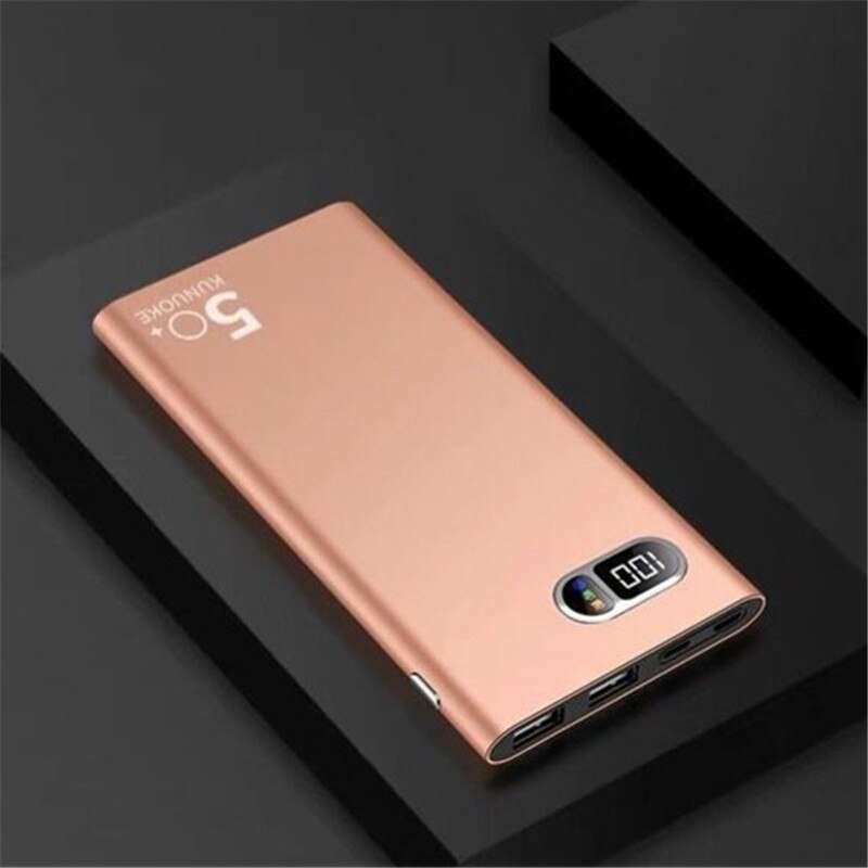 Batterie d'alimentation grande capacité téléphone Portable 50000mAh chargeur 2 USB affichage numérique batterie d'alimentation extérieure pour Xiaomi Samsung IPhone: gold
