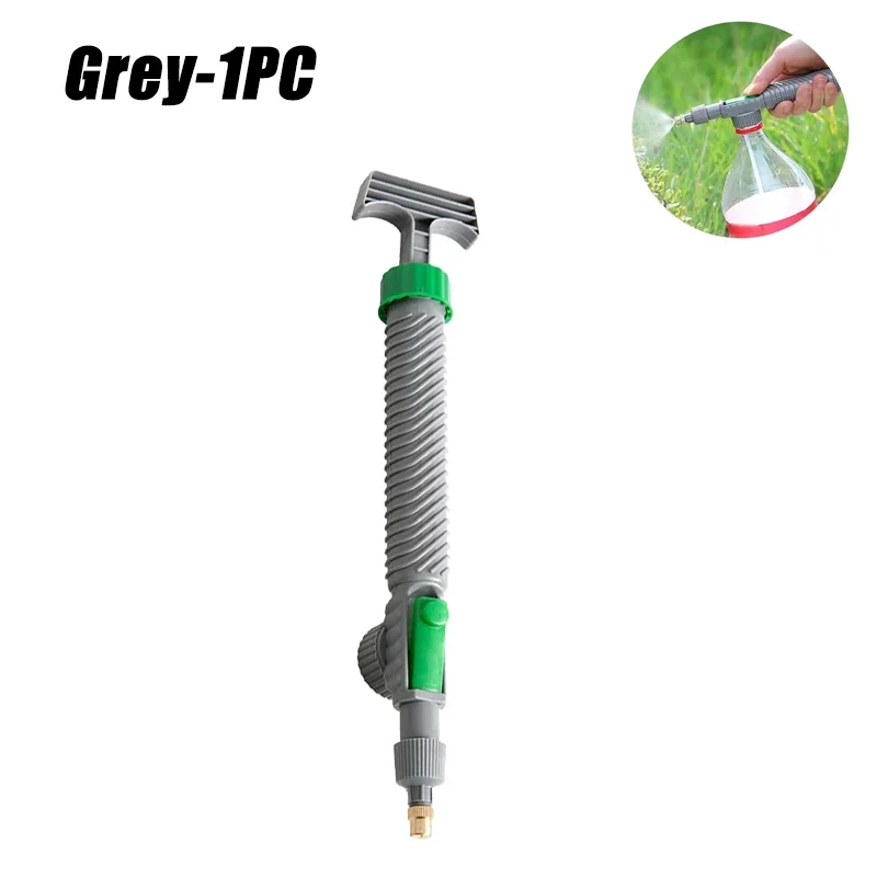 High Pressure Air Pump Manual Sprayer Adjustable Drink Bottle Spray Head Nozzle Garden Watering Tool Sprayer Agriculture Tools: WHITE