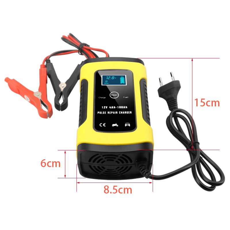 thumbnail interactive-video image 1 of 12V 3A/5A/6A Smart LCD Motorcycle Battery Charger | Lithium Compatible | Kraft&dele 1 of 2
