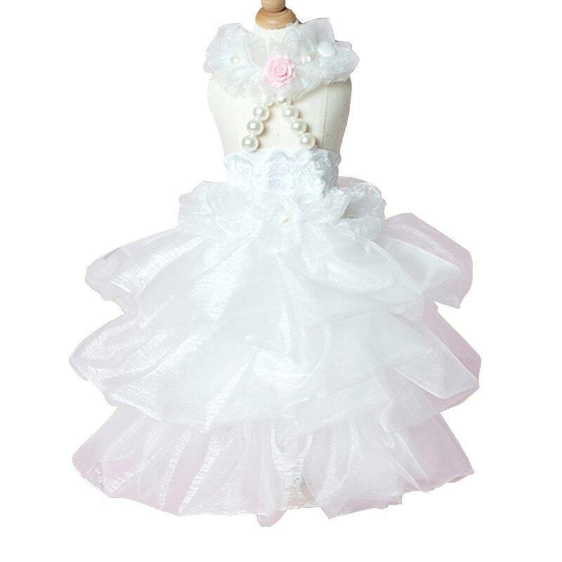 Robe de mariage pour animaux | Robe avec jupe pour animaux, vêtements d'été, motif chien, style pomerien, Schnauzer, caniche, Bichon