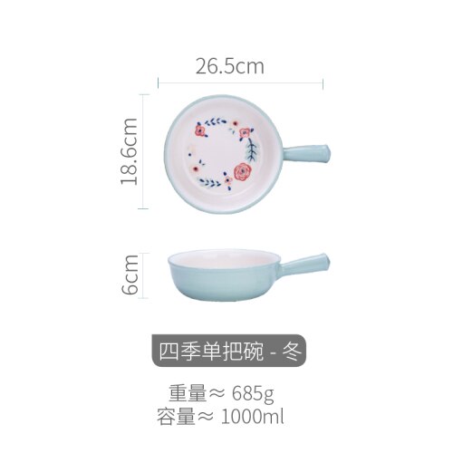 hand-painted ceramic baking bowl salad bowl soup bowl breakfast bowl microwave oven cheese baked rice wy121704: H