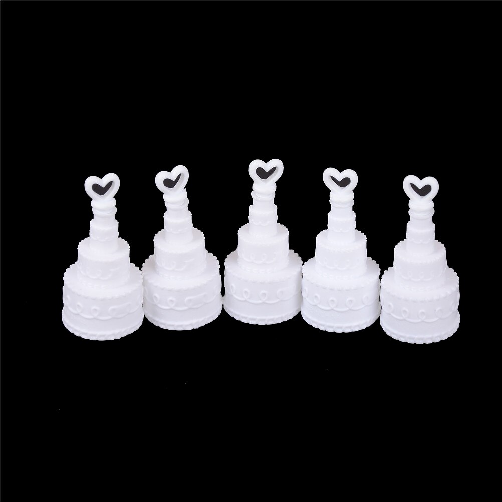 5Pcs White Cake Empty Bubbles Soap Bottles Romantic Wedding Birthday Party Decor Event Festival Supplies