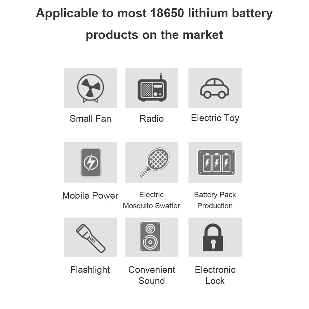 High-Capacity 18650 Rechargeable Battery 2000mAh 3.7V Li-Ion Battery for Flashlight Electric Doorbell Electric Toys