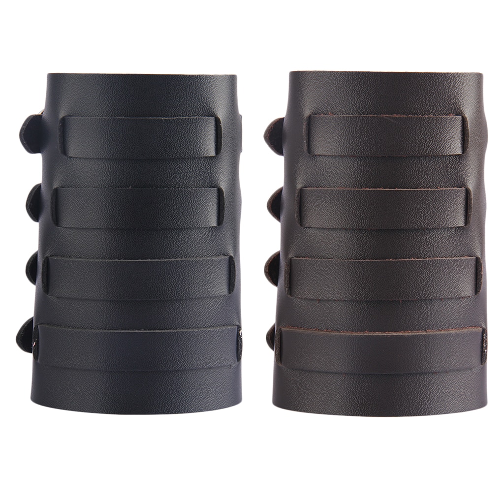 Steampunk Arm Bracer Durable PU Leather Wristband Arm Guards Gauntlet Cuff Medieval Bracers for Women Men