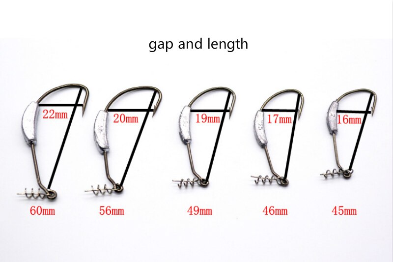 5pcs/lot fishing hook with lead bait keeper holder weight 2g 3g 5g 7g Lead sinker crank hook tackle set high carbon fishhooks