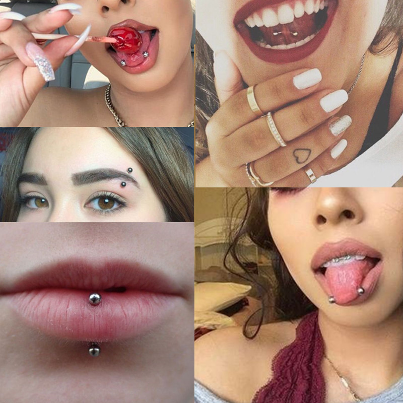 Piercings de cejas de titanio, joyería curvada de plátano con rosca interna, pendiente para ombligo, labio, lengua, 14G, 16G, 1 ud.