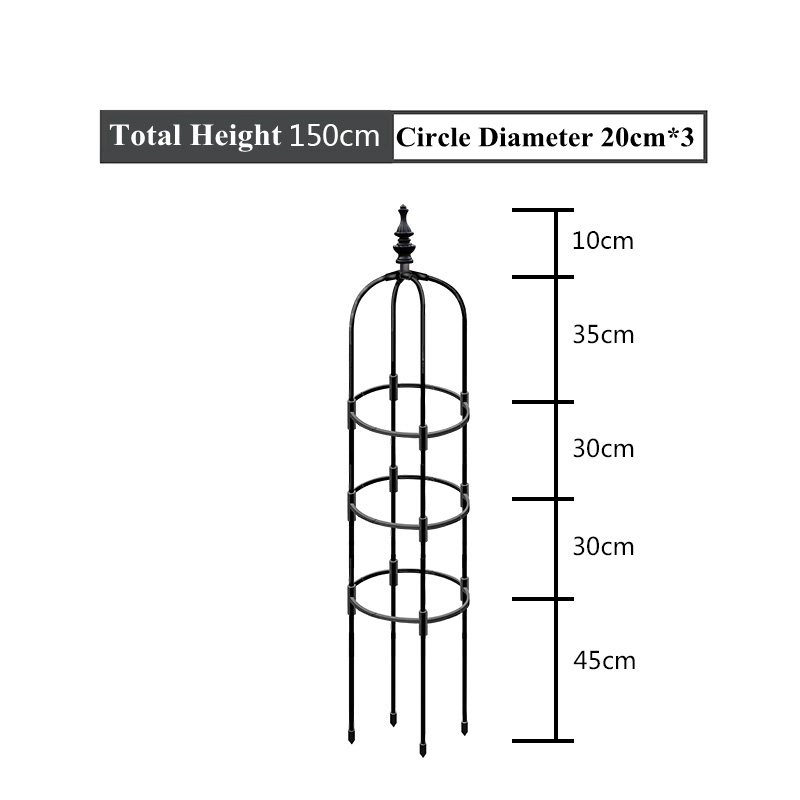 Metal Plant Climbing Frame, Outdoor Flower Stand, Trellis DIY, Tomato Vegetable Vines Plants Potted Support, Home Garden Decor: 4XL / Orange