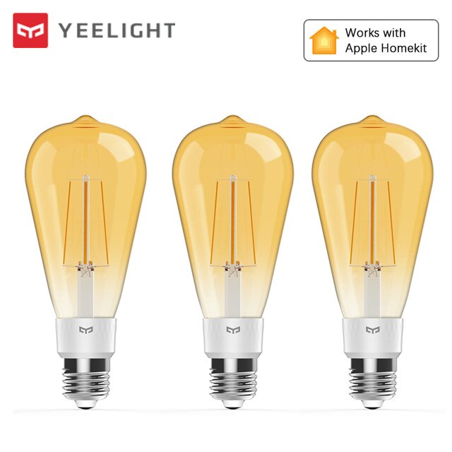 Original yeelight smart LED Filament bulb YLDP23YL 500 lumens 6W Lemon Smart bulb Work for Apple homekit and mijia app: 3pcs