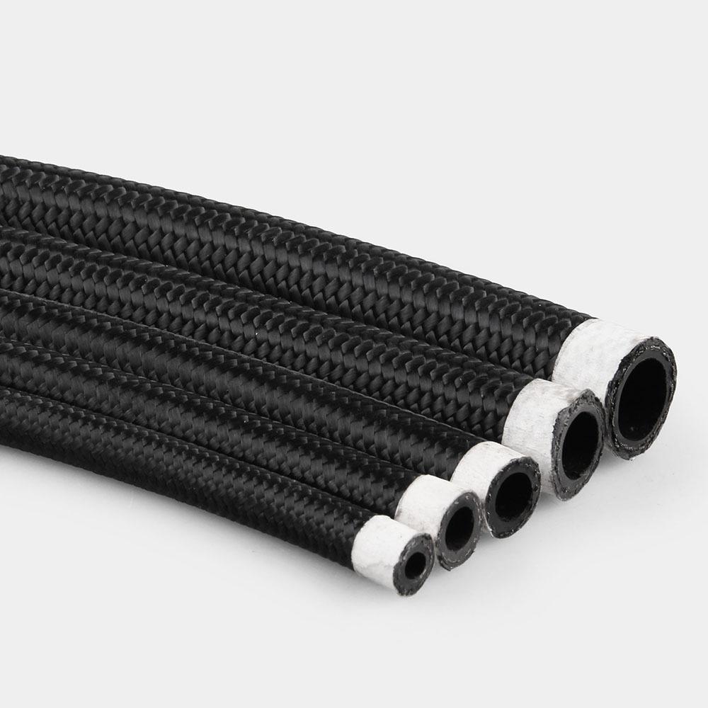 1m en racing slang nylon-rostfritt stål slang bränsleledning  an4 an6 an8 an10 an12 oljekylarslang svart motortillbehör svart