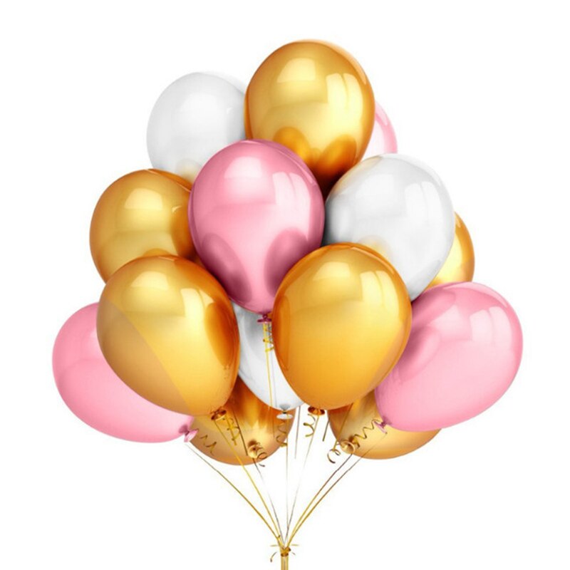 Ballons gonflables à Air et à hélium en Latex, 20 pièces, 12 pouces, or, argent, noir, pour décor de fête de mariage, fournitures pour enfants