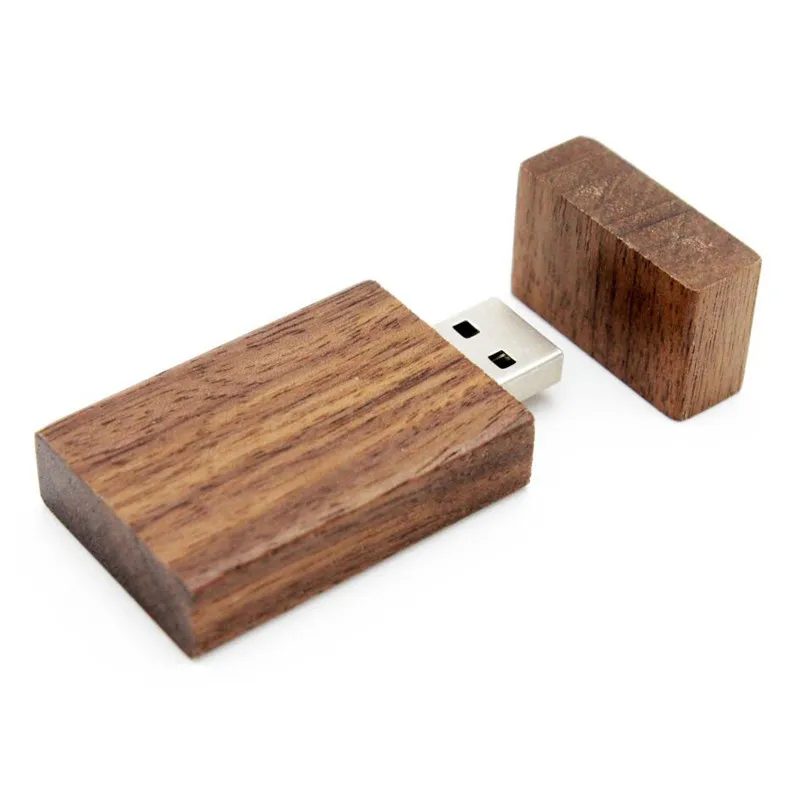 1 Uds. Unidades Flash USB con logotipo personalizado gratis, unidad colgante de bloque de madera de 64GB, unidad de bolígrafo de de boda de 32GB, memoria USB 2,0 de 16GB, 8GB, 4GB: Blanco / 4 GB