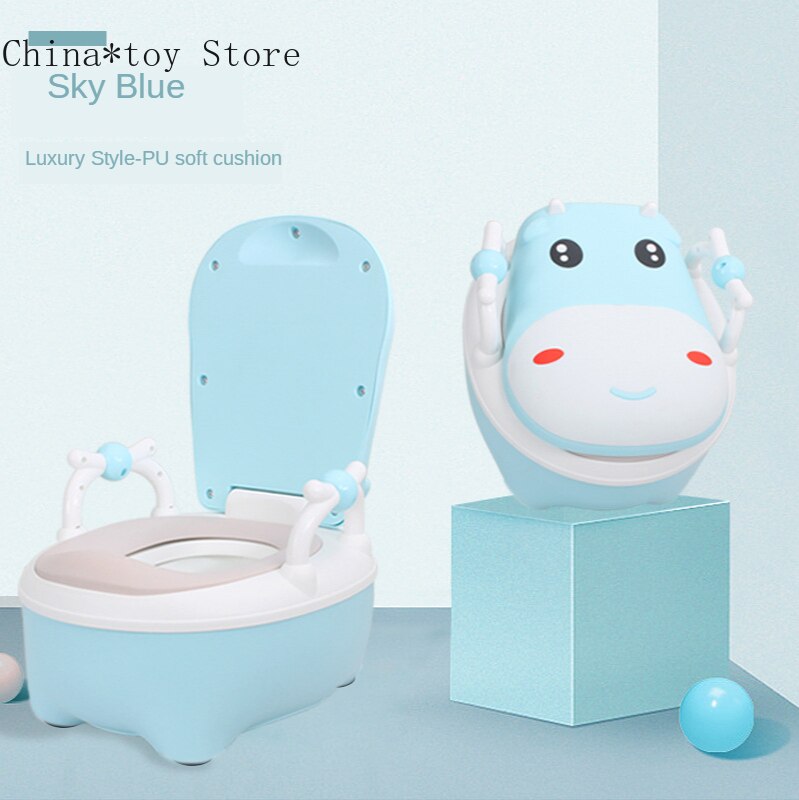 Extra stor tecknad barn toalett toalett baby potty bärbar baby toalett cowspotty träning havs toalett boal resekanna