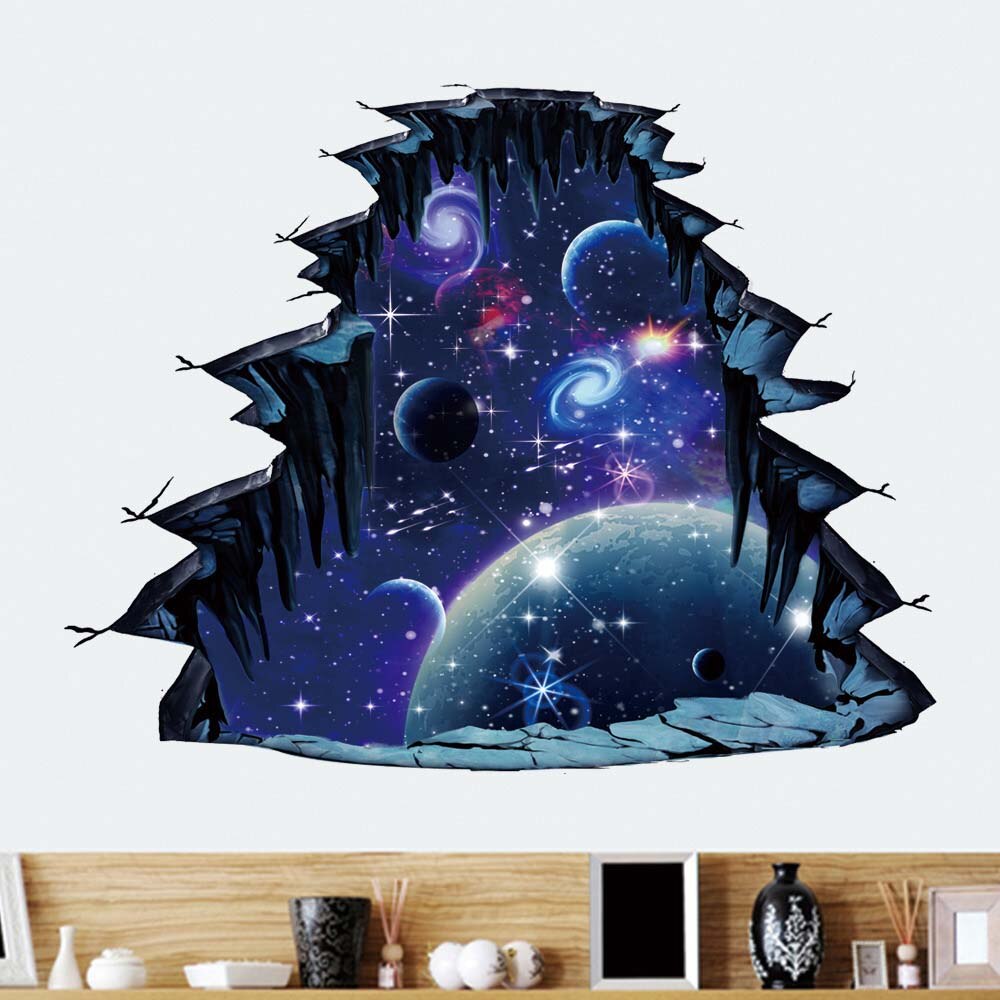 3D Cosmic Galaxy Floor Stickers Milky Way Planets Floor Wall Decals For Living room hallway ceiling Kids room Decor Art: Default Title