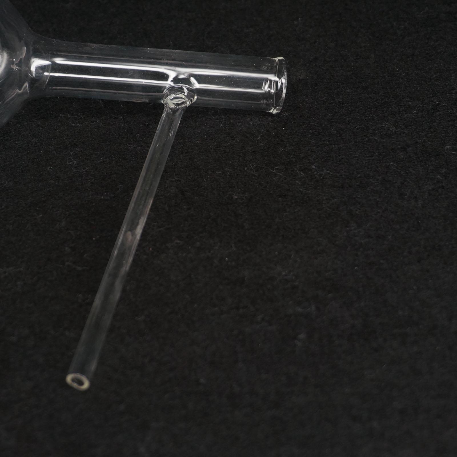 Matraz de destilación de vidrio de 60ml, frasco de laboratorio de destilación de fondo redondo con brazo lateral