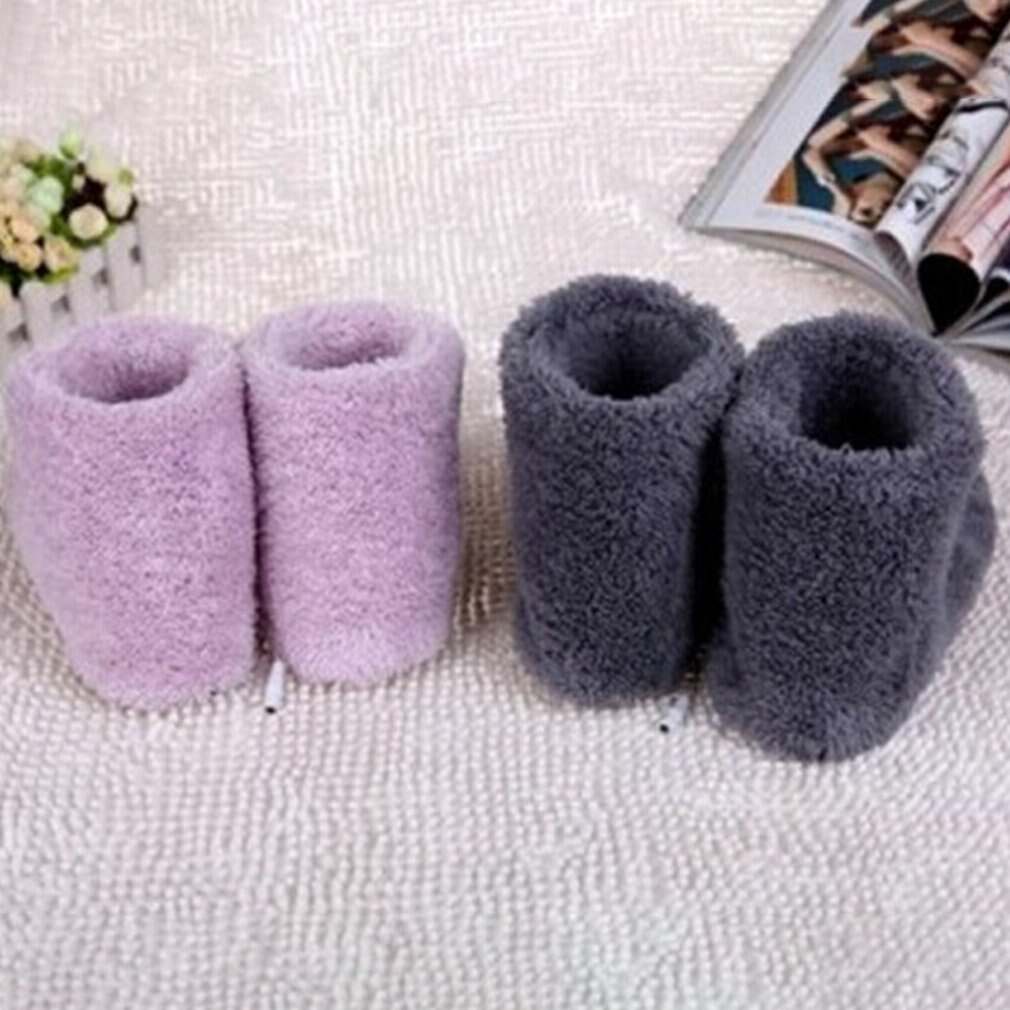 Electric Heated Shoes Comfortable Plush Foot Warmer Shoes Washable USB Charging Electric Heating Shoes Winter Thermal Boot