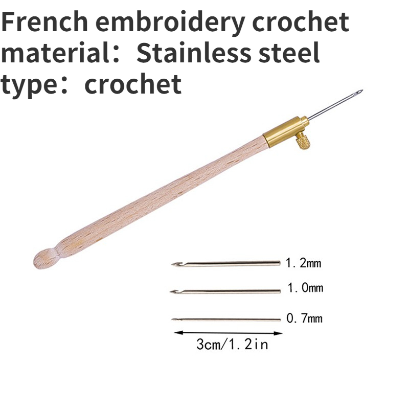 Francese Aghi Da Ricamo Tambour uncinetto Gancio Luneville Gancio con 3 Aghi: verde