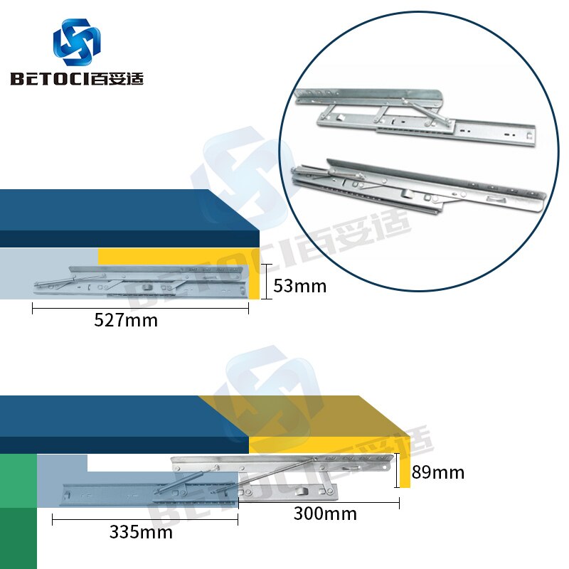 Hydraulic Adjustable Table Height Adjustable Spring Folding Slideway Square Table Variable round Table Contraction Rail Road