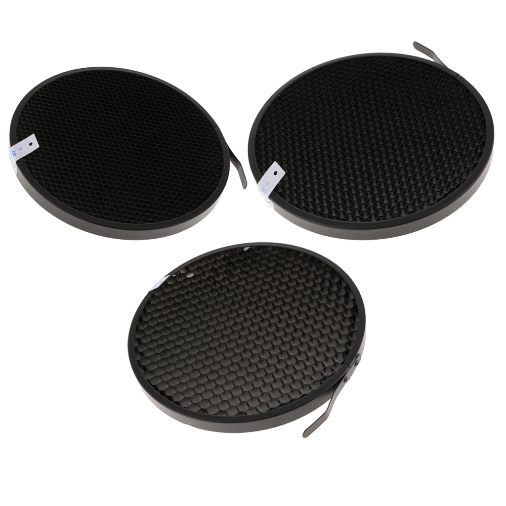 3Pcs 60 50 40 Degree Honeycomb Grid Mesh for 7inch Standard Reflector Diffuser Lamp Shade Photography Acces