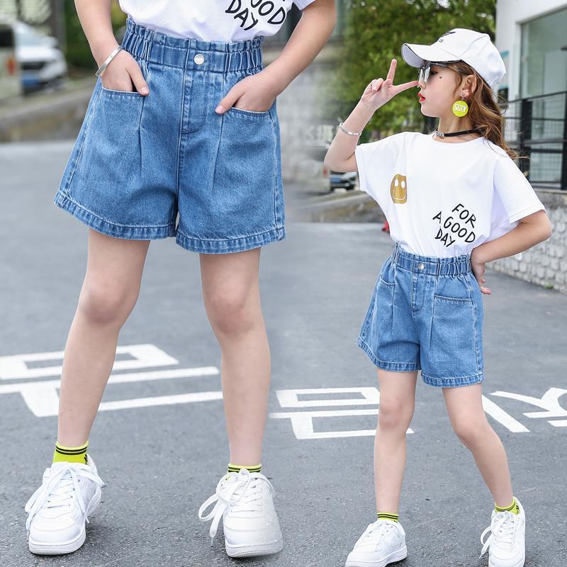 2022 Summer Children Denim Shorts Cotton Kids Girls ShortShorts For Girls Kids Casual Jeans Shorts 4 6 8 10 12 14 Yers: 8