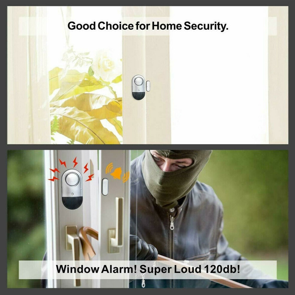 Detector Home Door Window Stick On Burglar Alarm Security Magnetic Sensor Warning Antitheft Battery Powered System Wireless
