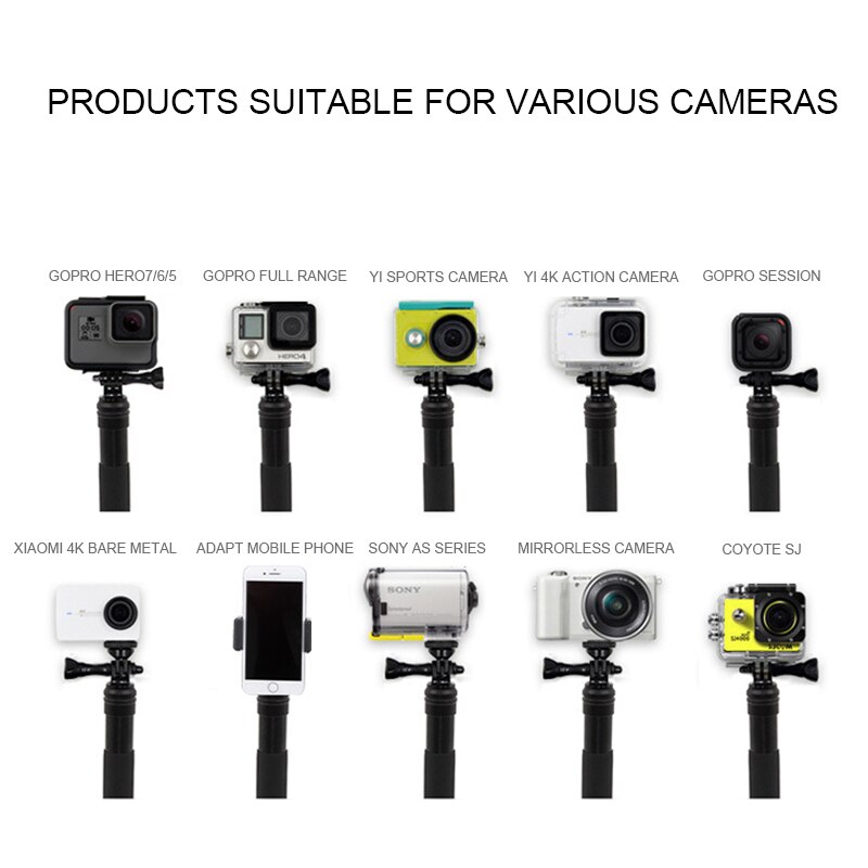 Teleskop stange stativ Wasserdichte praktisch Clip für GoPro Held 8 / 7 / 6 Sport Kamera