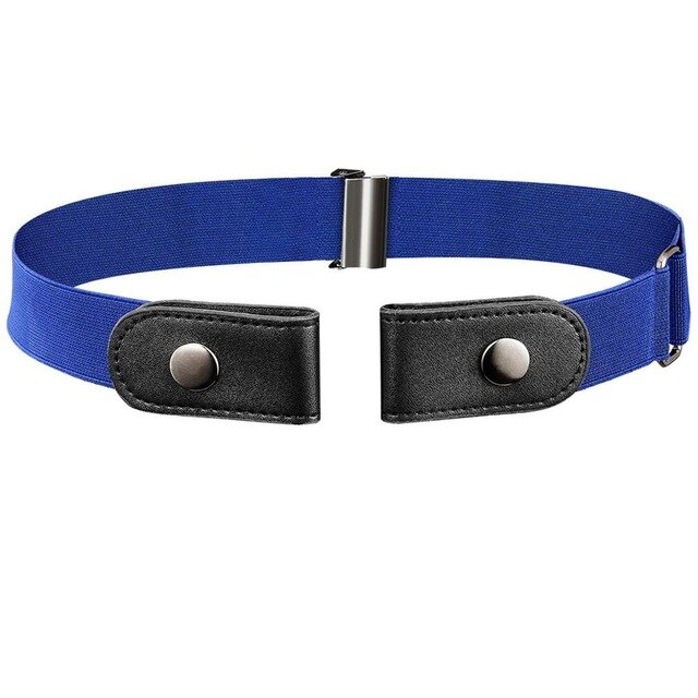 Cinturón elástico sin hebilla para hombre y mujer, cinturón fácil de estirar, sin hebilla, DIY: dark blue