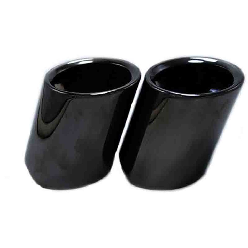 2pcs Voiture Couverture Embout de Silencieux D'échappement Tuyau En Acier Inoxydable Pour BMW Série 5 520i 523i 525i F10 F11 F07 E12 E28 E34 E39 E60 E61: 2pcs Black