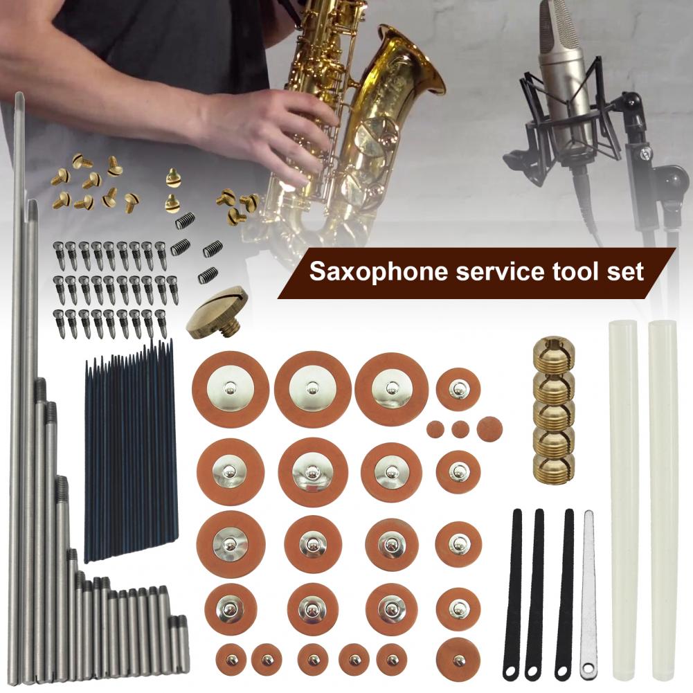 1 Set Sax Repair Kit Multipurpose Replace Broken Parts Compact Alto Saxophone Fix Screws Pads Set for Instrument