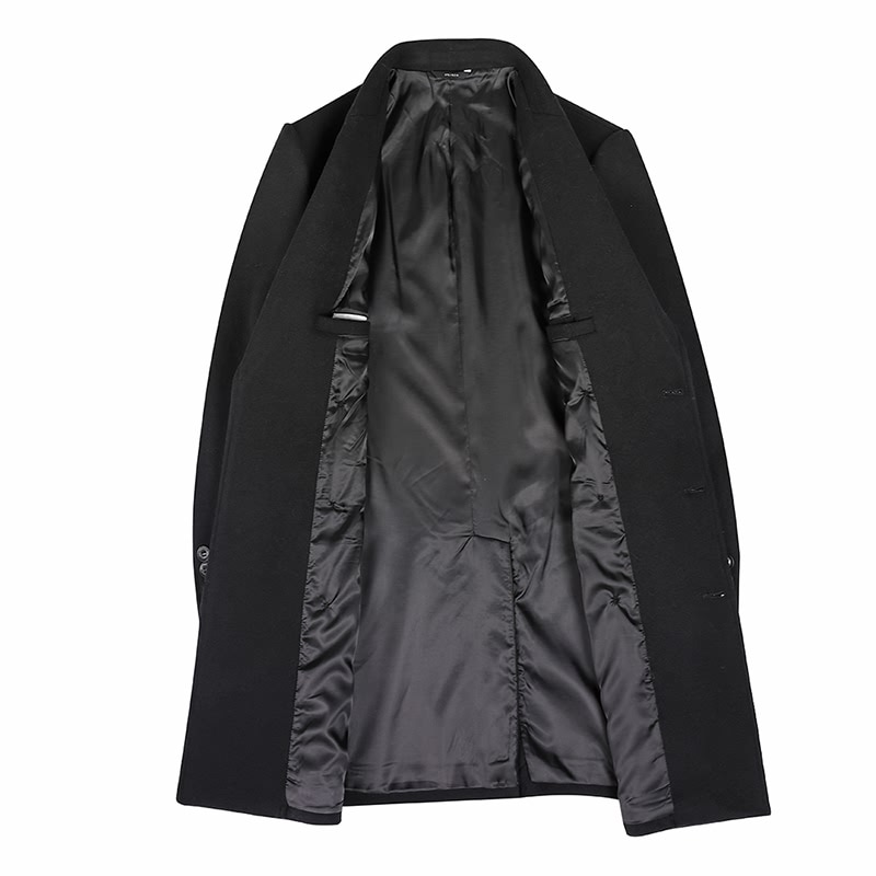 Manteau de laine d'hiver hommes Double boutonnage pardessus Style britannique Trench manteau hommes caban laine mélanges veste sans écharpe