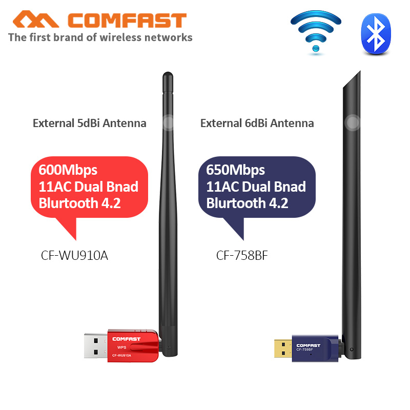 Usb Bluetooth Wifi Adapter 802.11b/g/n/ac AC650 650Mbps Gratis Driver Usb Wifi Adapter 5Ghz Wifi Antenne Pc Computer Netwerk kaart