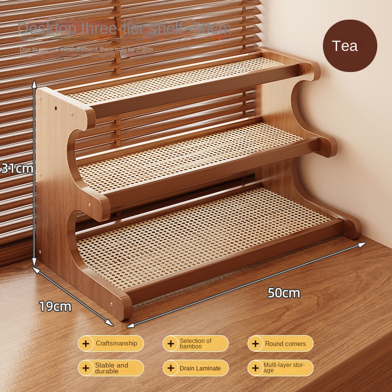 Realife Desktop Storage Rack Multi-layer Storage Rack Bookshelf Kitchen Supplies Office And Home Cup Holder Household Good Items: Brown