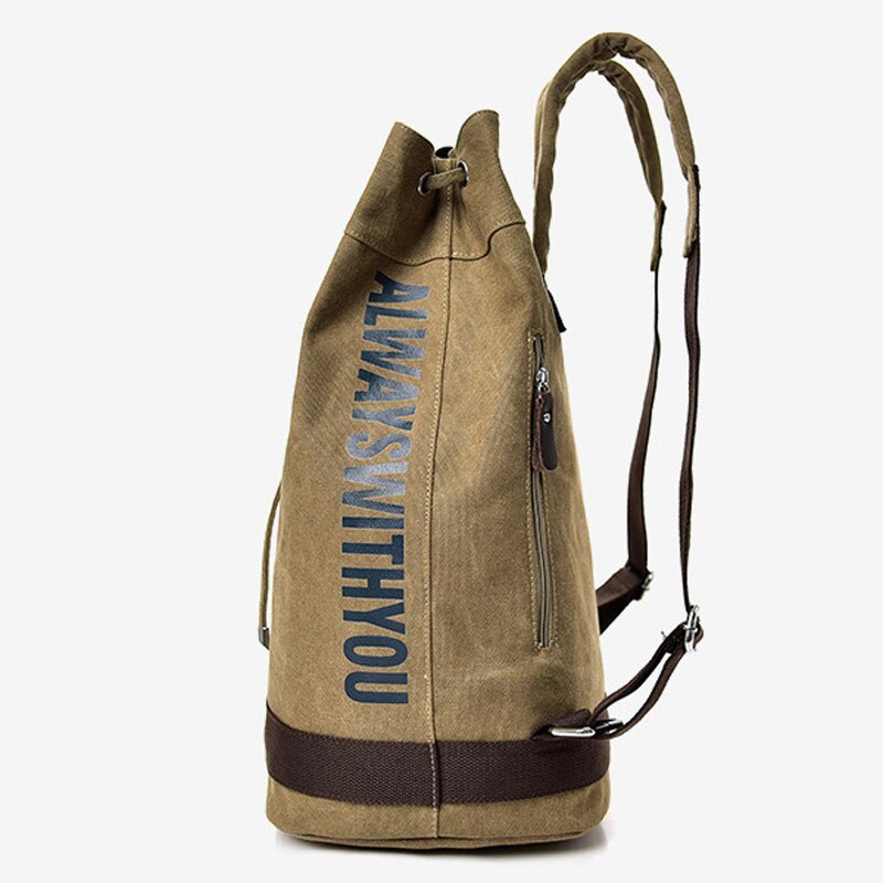 Large Travel Green Backpack Mountaineering Backpack Men Canvas Bucket Shoulder Bags Male Canvas Backpacks Mochila XA55ZC