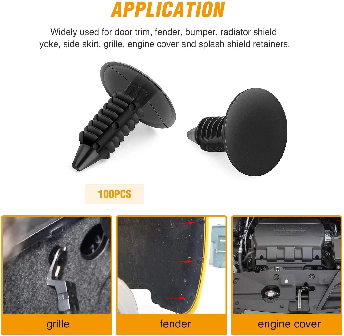 100 Uds. Clip de sujeción automático mixto, pasador de retenedor de empuje para carrocería de coche, remache, parachoques, Panel embellecedor de puerta, Kit de sujetador, accesorios para coche