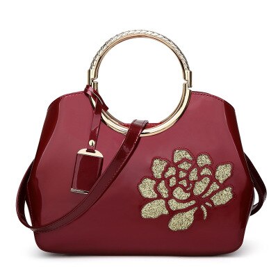 Stijlvolle lederen draagtas shining shell tas een schouder schuin tas speciaal ontworpen voor dames Chinese stijl armband tas voor: Bourgondië