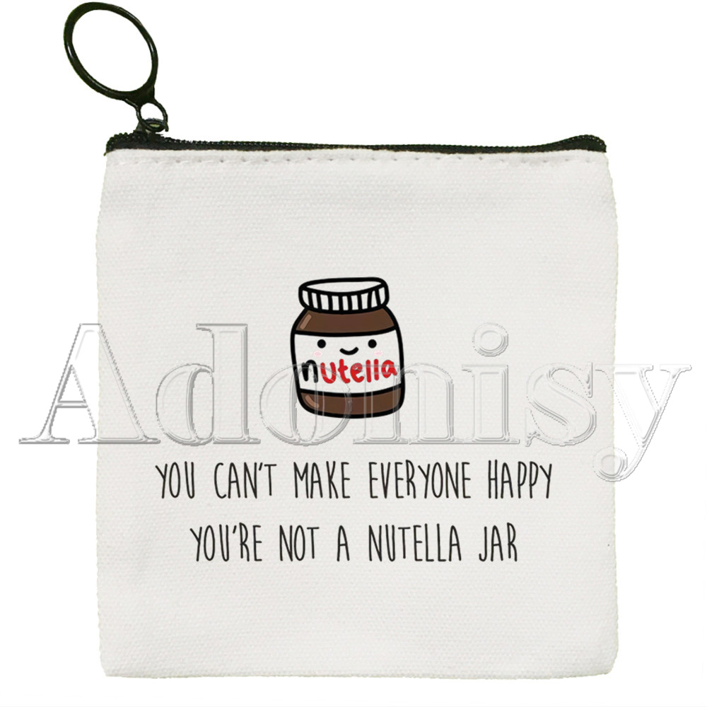 Nutella Nette Einfarbig Leinwand Geldbörse Kleine Frische Neue Reißverschluss Schlüssel Tasche Hand Tasche: G