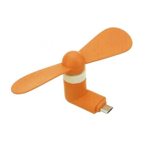 Mini ventilador de refrigeración por aire para teléfono móvil Android, OTG, Micro USB, silencioso, portátil, para verano: Naranja