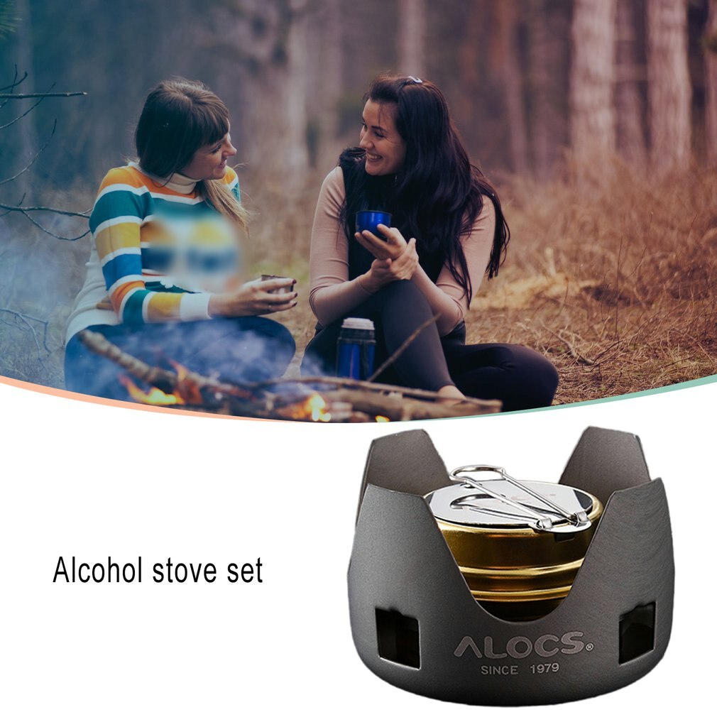 ALOCS Liquid Solid Alcohol Stove Outdoor Camping Picnic Self-driving Tour Windproof Portable Mini Ultra-light Stove