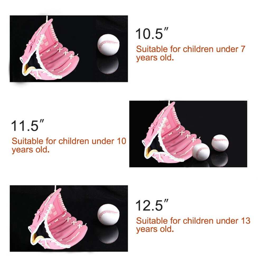 10.5/11.5/12.5 tommer udendørs sport pink baseball handske softball træning venstre hånd til voksen mand kvinde træning