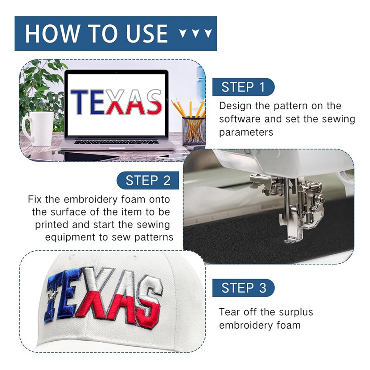 ABAB 20 szt. pianki robić haftu 3 mm 6 x 9 cali arkusze pianki EVA robić haftu 3D i rzemiosła, projektów DIY, szycia ręcznego czarny