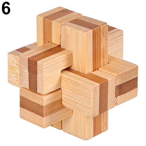 Houten Kongming Lock Brain Teaser Puzzel Kinderen Volwassenen Educatief Spel Speelgoed Geschikt Voor Zowel Kinderen En Volwassenen Perfect: 6