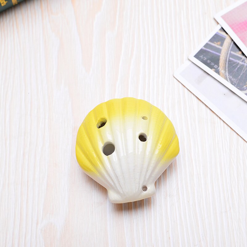 3 Kleuren Ocarina 6 Gat Shell Kleine Ocarina Alto C Tone Beginner Ocarina Toeristische Souvenir Onderwijs Speelgoed Keramische Hanger: Yellow